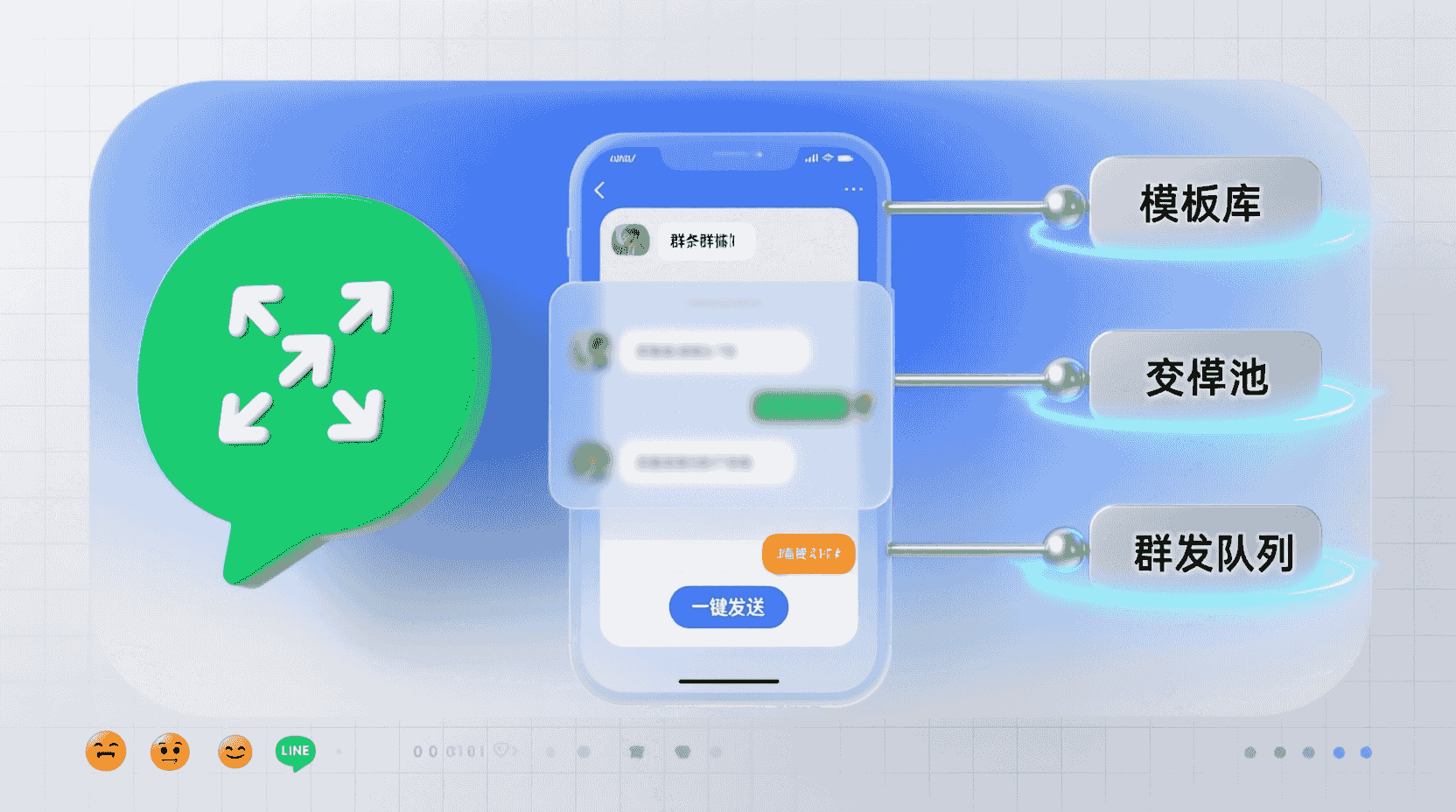 LINE群发模板, 多群一键发送, 变量插入教程, LINE批量消息, 群发模板配置, LINE官方群发工具, 如何设置LINE群发变量, LINE模板消息效率提升